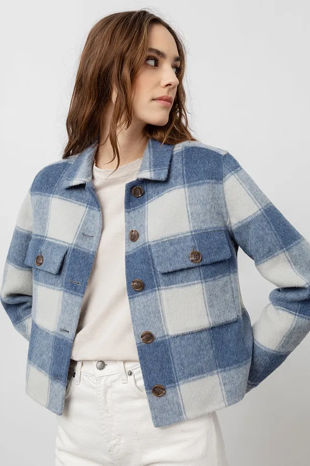 Jackets and Coats Women Rails Steffi Jacket Blue Buffalo Check