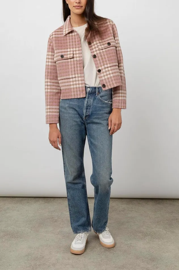Jackets and Coats Women Rails Steffi Jacket Mauve Ivory Sepia