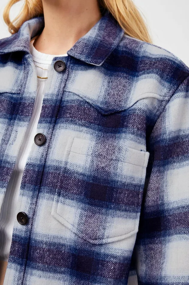 Jackets and Coats Women Rails Tripp Shirt Jacket Azure Sapphire
