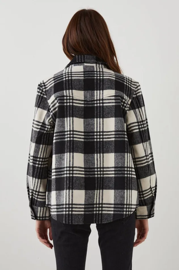 Jackets and Coats Women Rails Tripp Shirt Jacket Oyster Black