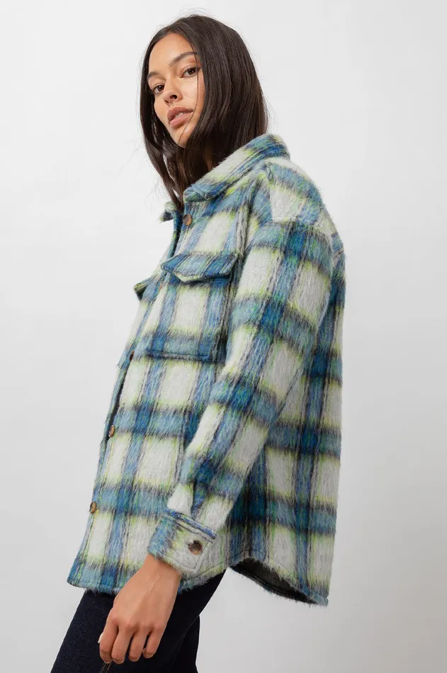 Jackets and Coats Women Rails Turner Shirt Jacket Cobalt Lime Smoke