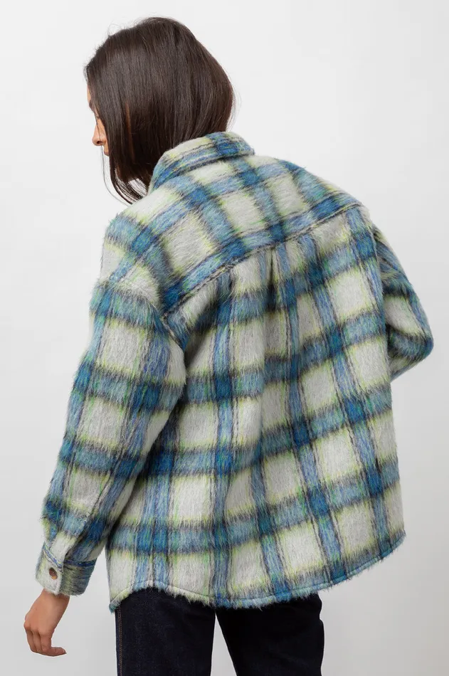 Jackets and Coats Women Rails Turner Shirt Jacket Cobalt Lime Smoke