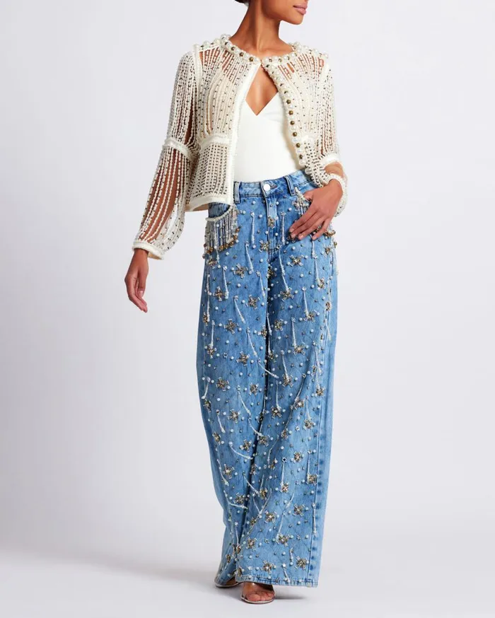 Jackets Women Patbo Fully Beaded Jacket White
