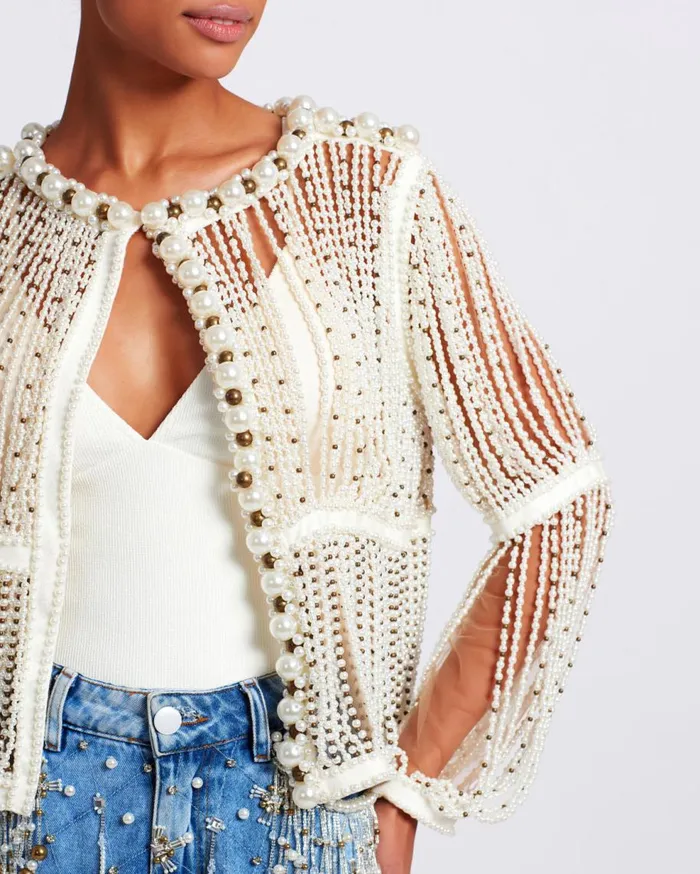 Jackets Women Patbo Fully Beaded Jacket White