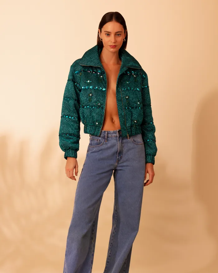 Jackets Women Patbo Stardust Beaded Bomber Azure