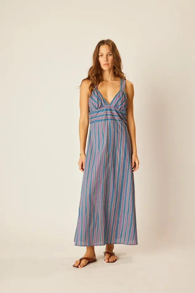 Jackie Dress Batik Stripe Lavender Women Natalie Martin Dresses Jackie Dress Batik Stripe Lavender Women Natalie Martin Dresses