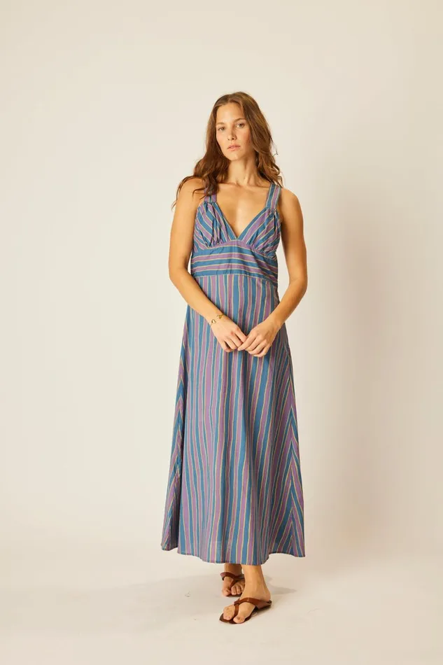 Jackie Dress Batik Stripe Lavender Women Natalie Martin Dresses Jackie Dress Batik Stripe Lavender Women Natalie Martin Dresses