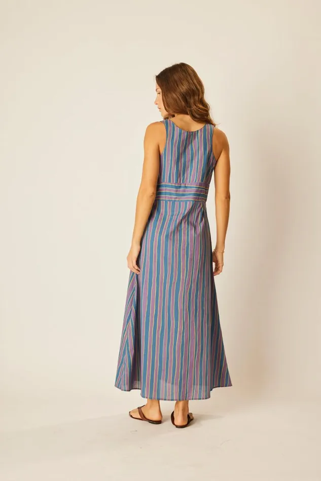 Jackie Dress Batik Stripe Lavender Women Natalie Martin Dresses Jackie Dress Batik Stripe Lavender Women Natalie Martin Dresses