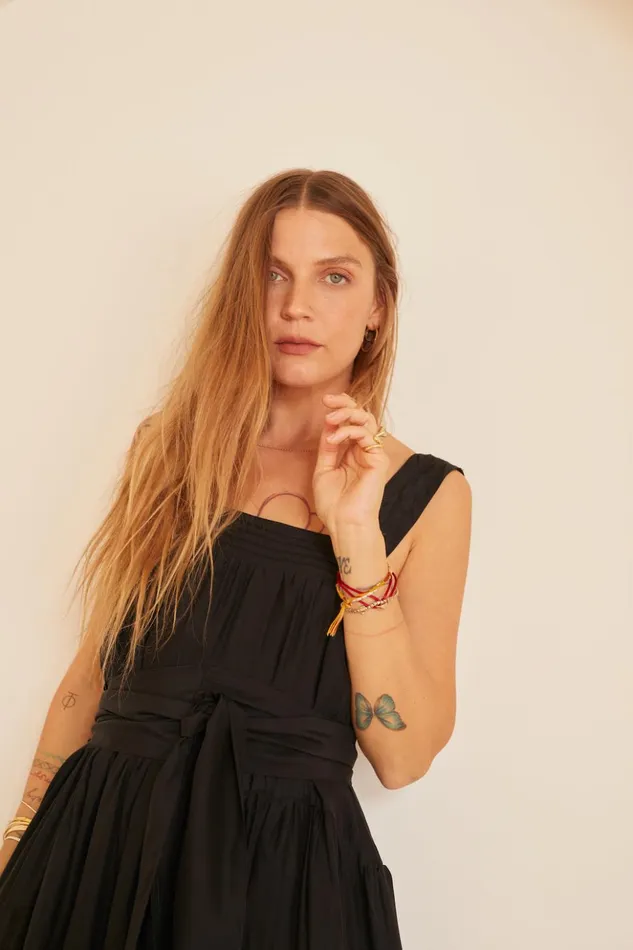 Jasmine Maxi Black Silk Women Natalie Martin Dresses