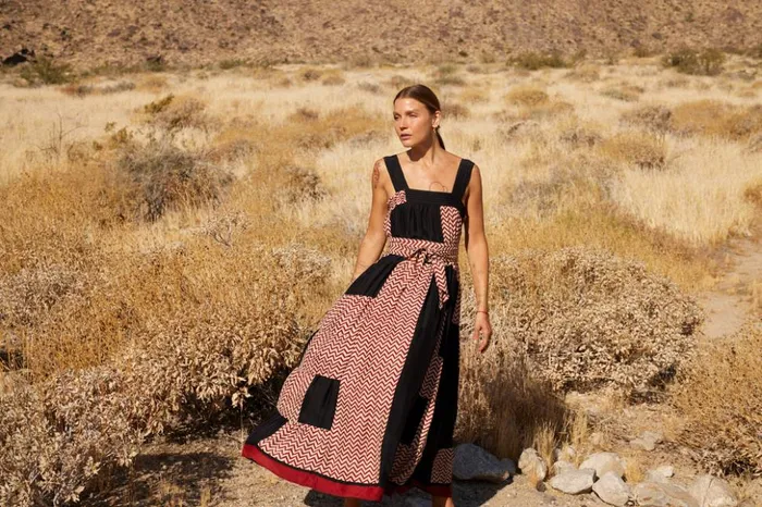 Jasmine Maxi Block Zigzag Noire Women Natalie Martin Dresses