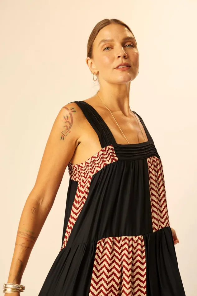 Jasmine Maxi Block Zigzag Noire Women Natalie Martin Dresses