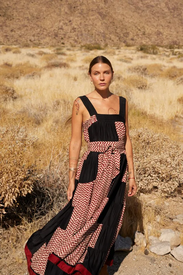 Jasmine Maxi Block Zigzag Noire Women Natalie Martin Dresses