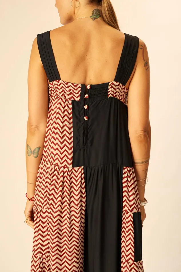 Jasmine Maxi Block Zigzag Noire Women Natalie Martin Dresses
