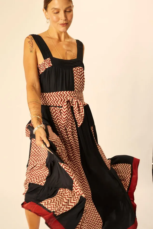 Jasmine Maxi Block Zigzag Noire Women Natalie Martin Dresses