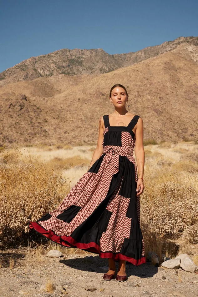 Jasmine Maxi Block Zigzag Noire Women Natalie Martin Dresses