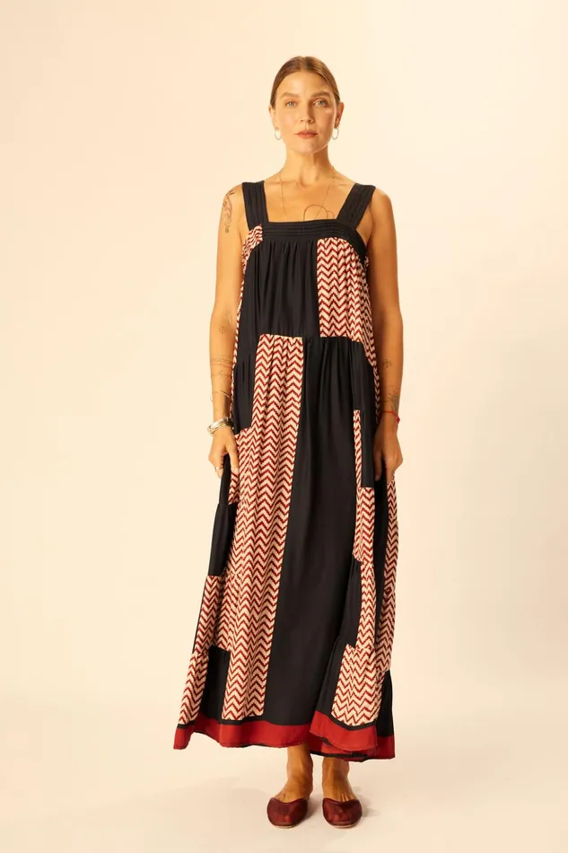 Jasmine Maxi Block Zigzag Noire Women Natalie Martin Dresses