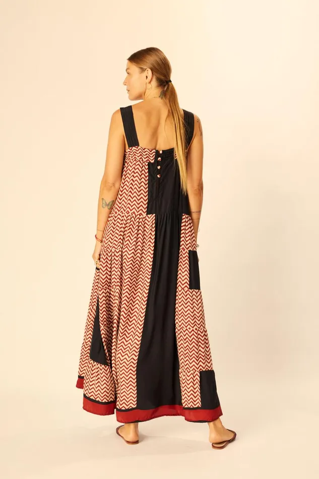 Jasmine Maxi Block Zigzag Noire Women Natalie Martin Dresses
