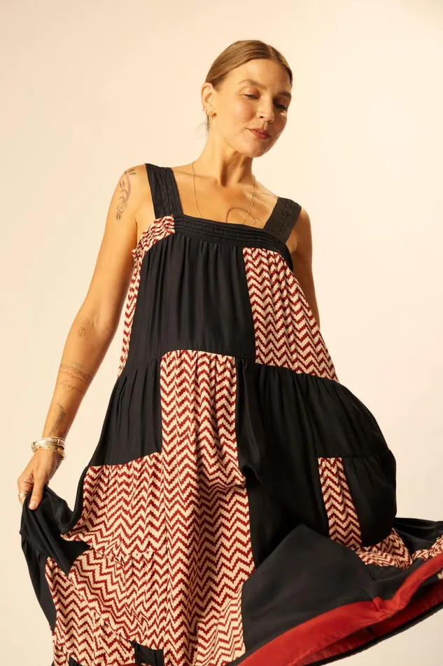 Jasmine Maxi Block Zigzag Noire Women Natalie Martin Dresses