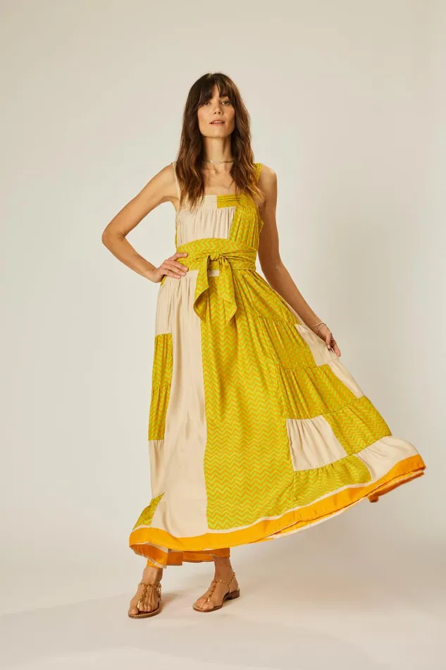 Jasmine Maxi Block Zigzag Tangerine Women Natalie Martin Dresses