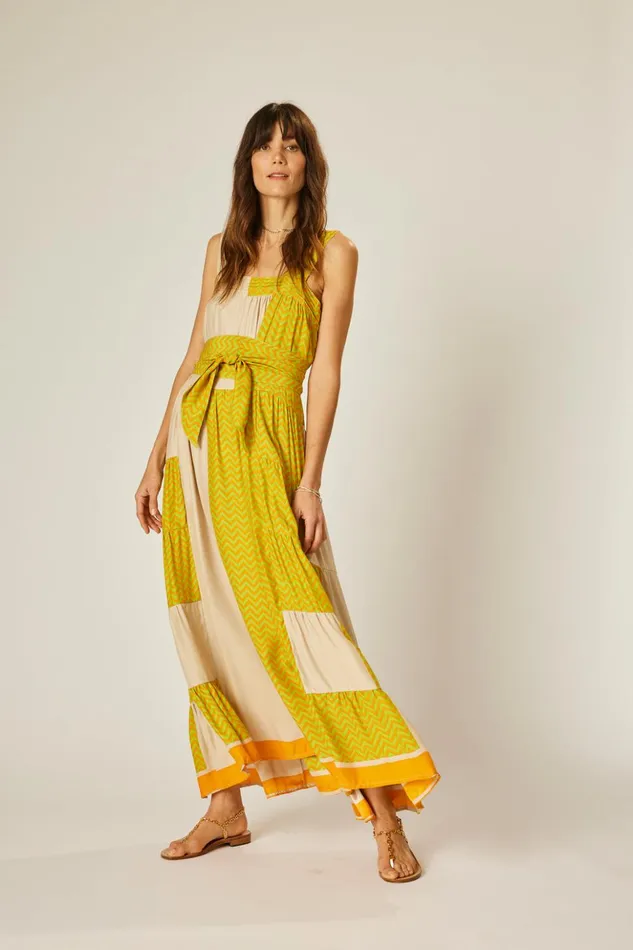 Jasmine Maxi Block Zigzag Tangerine Women Natalie Martin Dresses
