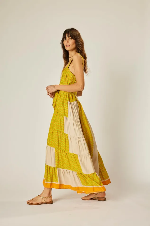 Jasmine Maxi Block Zigzag Tangerine Women Natalie Martin Dresses