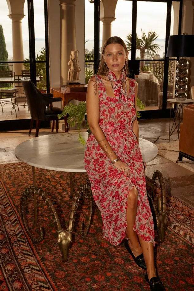 Jasmine Maxi Chiffon Watercolor Dove Women Natalie Martin Dresses