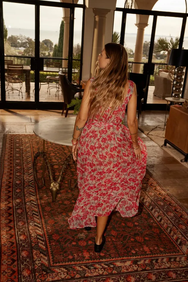 Jasmine Maxi Chiffon Watercolor Dove Women Natalie Martin Dresses