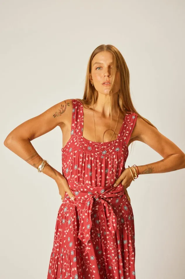 Jasmine Maxi Pinwheel Barn Red Women Natalie Martin Dresses