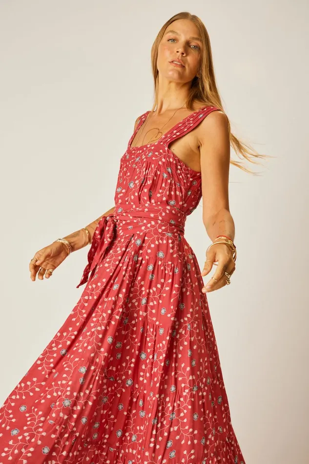 Jasmine Maxi Pinwheel Barn Red Women Natalie Martin Dresses