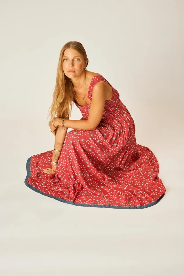 Jasmine Maxi Pinwheel Barn Red Women Natalie Martin Dresses