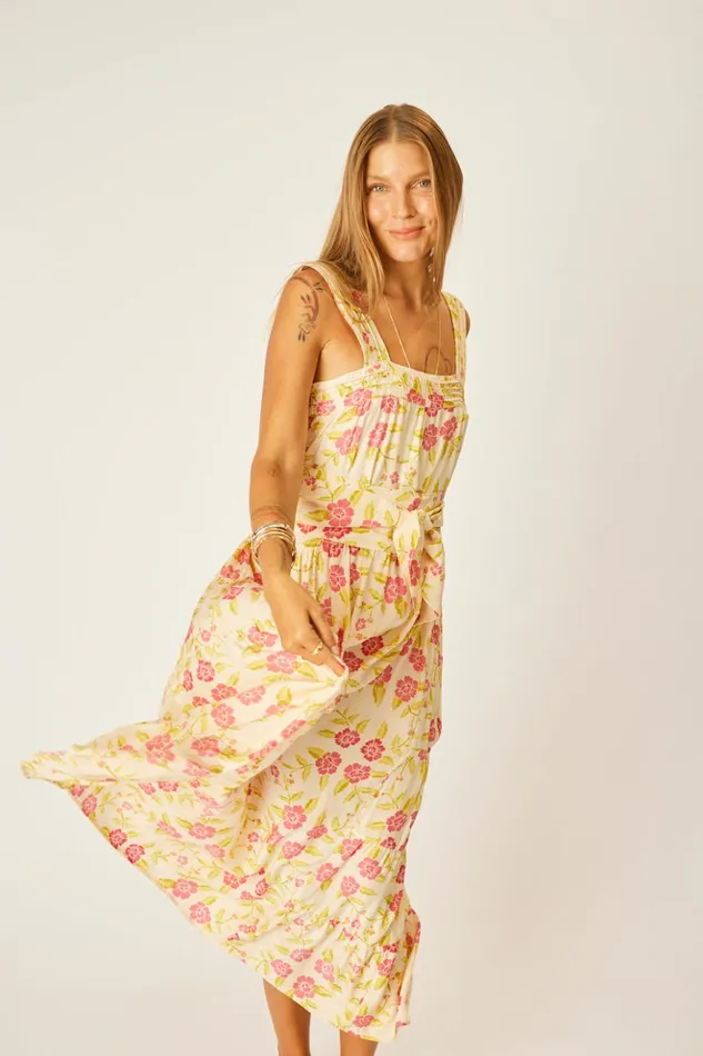Jasmine Maxi Prairie Dusty Crimson Women Natalie Martin Dresses