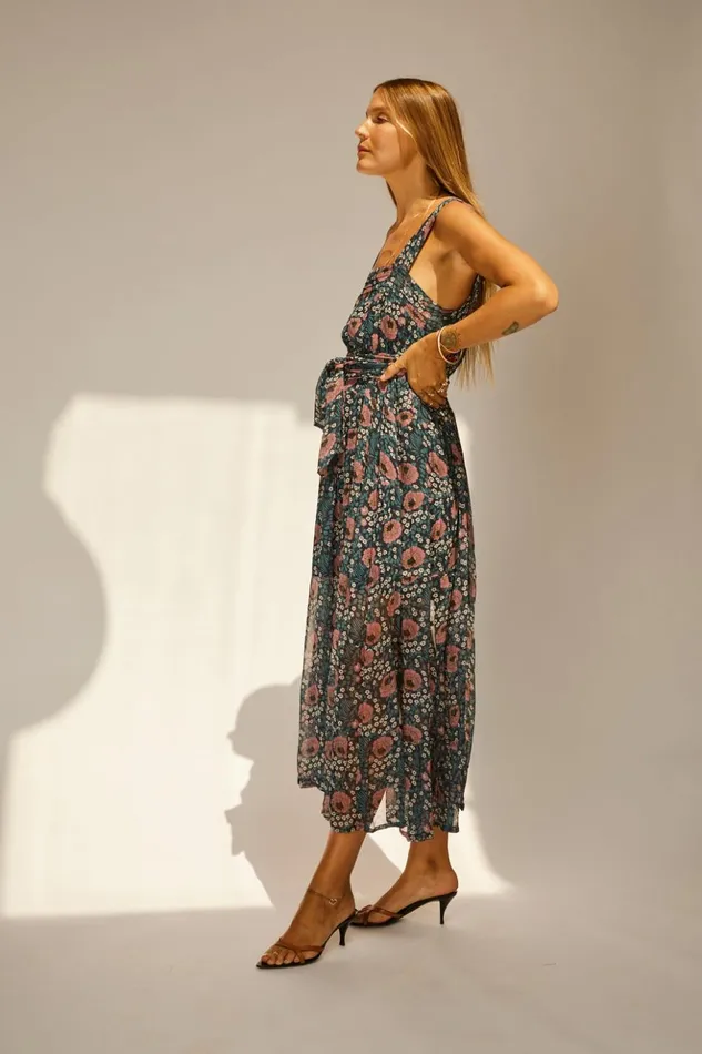Jasmine Maxi Vintage Flowers Indigo Women Natalie Martin Dresses