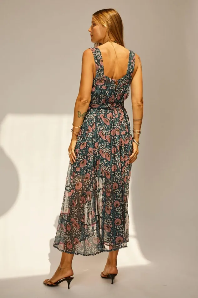 Jasmine Maxi Vintage Flowers Indigo Women Natalie Martin Dresses
