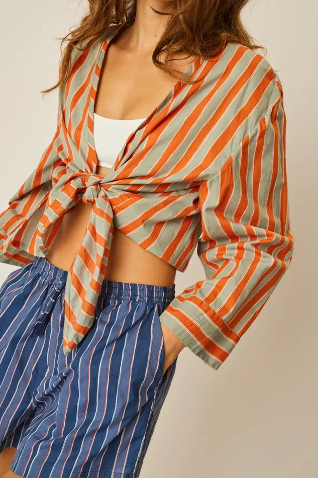 Jasper Short Batik Stripe Navy Women Natalie Martin Bottoms