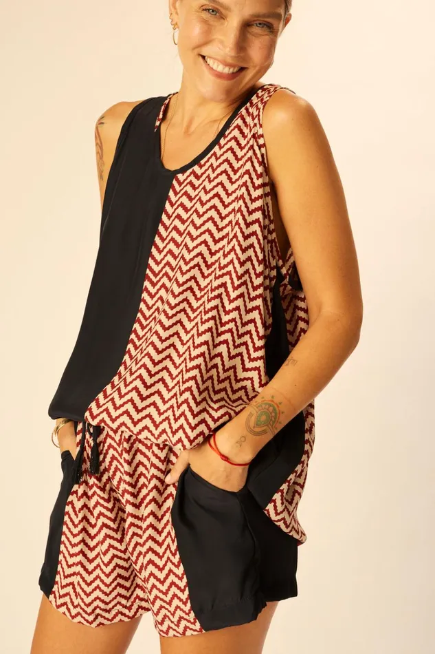Jasper Short Block Zigzag Noire Women Natalie Martin Bottoms