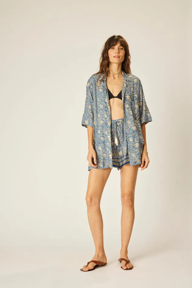 Jasper Short Water Lily Blue Women Natalie Martin Bottoms