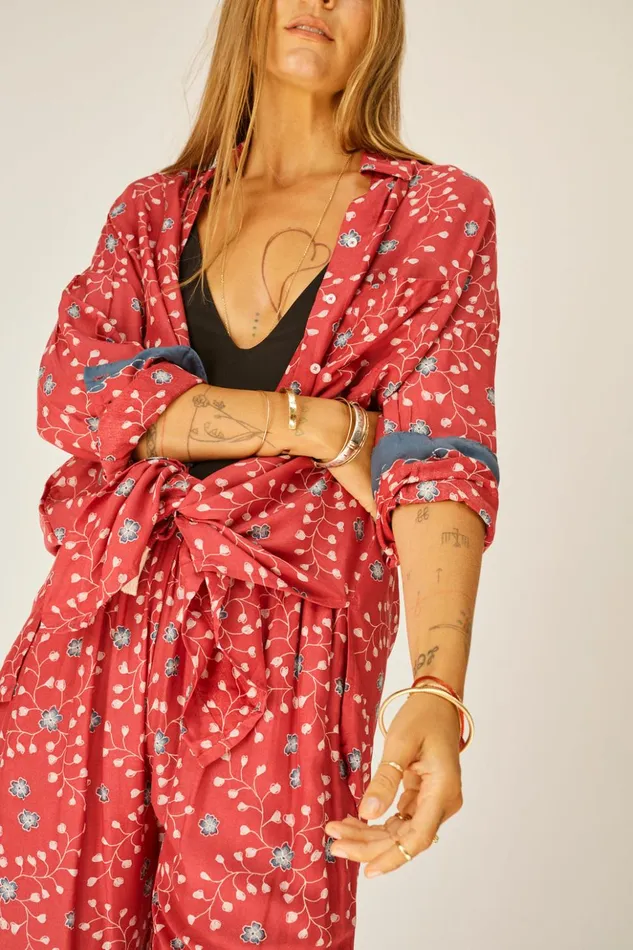 Jennifer Shirt Pinwheel Barn Red Women Natalie Martin Tops