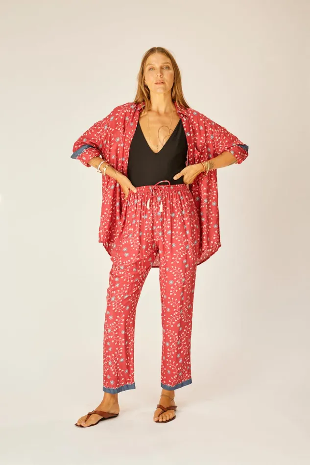 Jennifer Shirt Pinwheel Barn Red Women Natalie Martin Tops
