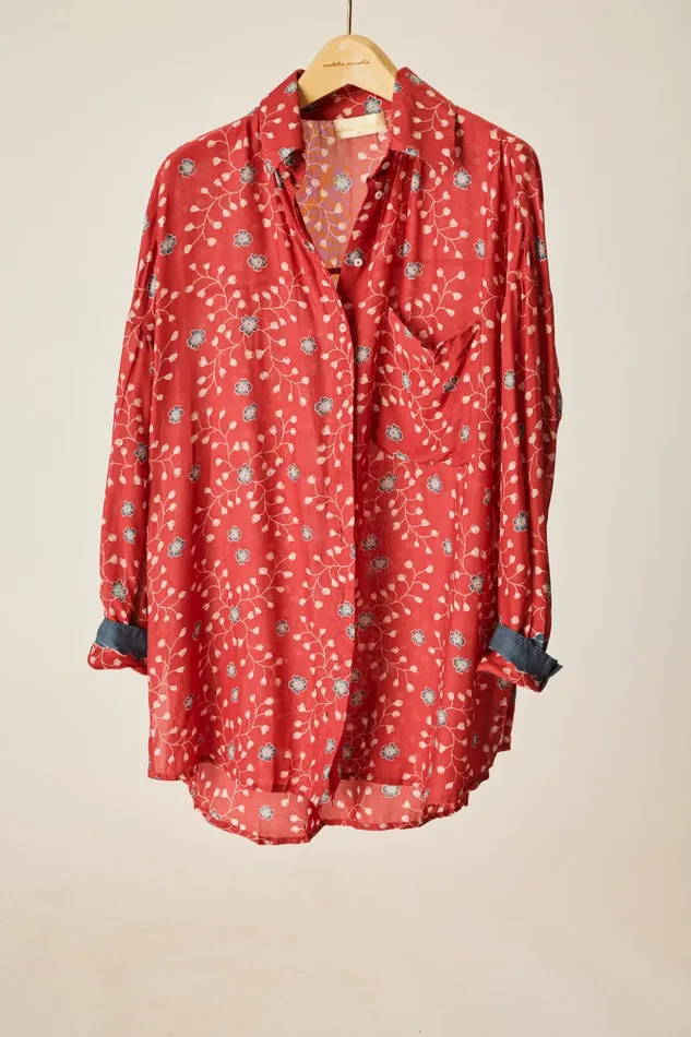 Jennifer Shirt Pinwheel Barn Red Women Natalie Martin Tops