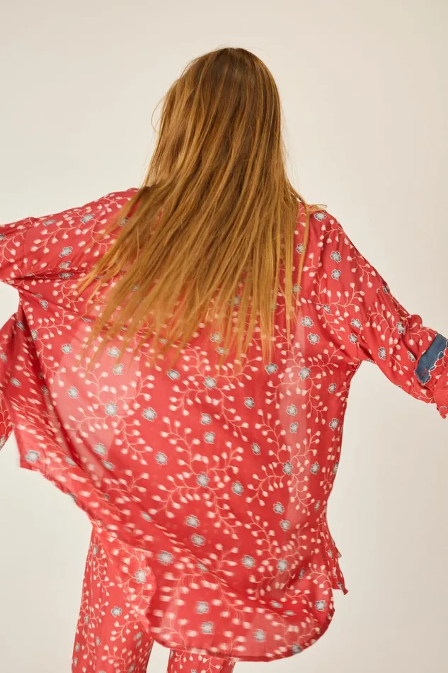 Jennifer Shirt Pinwheel Barn Red Women Natalie Martin Tops