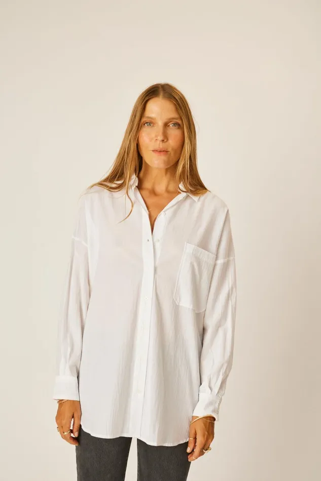 Jennifer Shirt White Flat Cotton Women Natalie Martin Tops