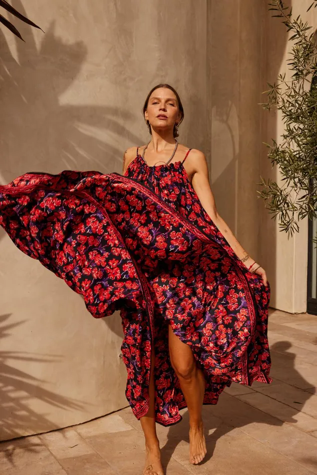 Jerusha Maxi Silk Watercolor Clementine Women Natalie Martin Dresses