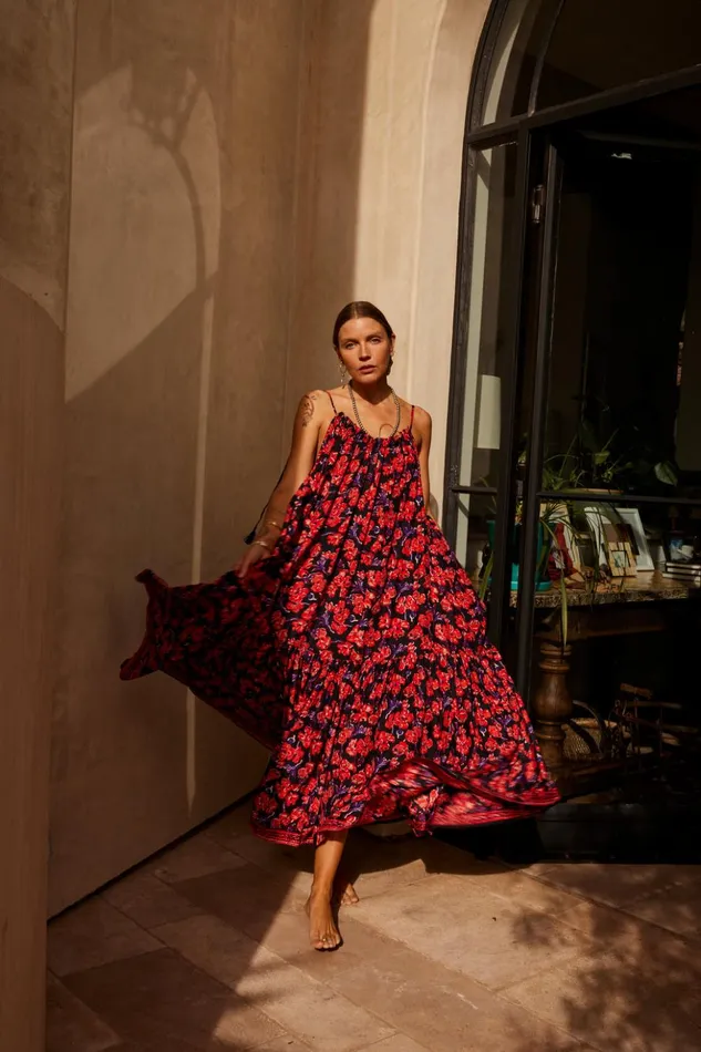 Jerusha Maxi Silk Watercolor Clementine Women Natalie Martin Dresses