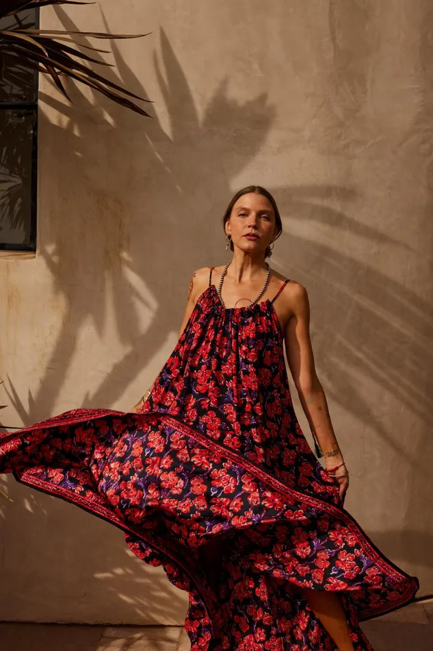 Jerusha Maxi Silk Watercolor Clementine Women Natalie Martin Dresses