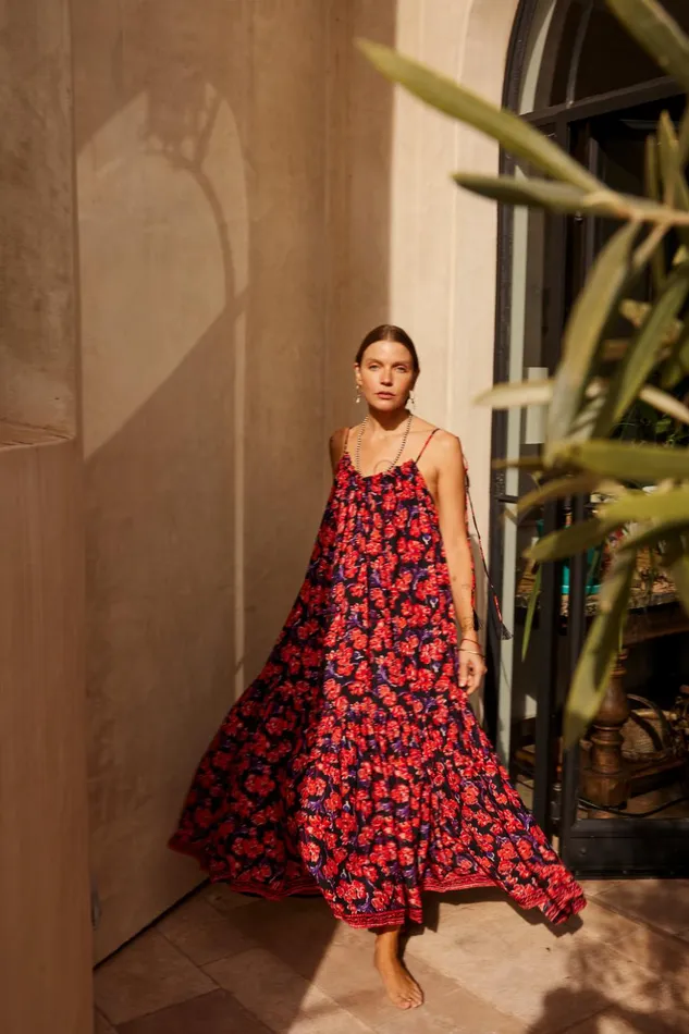 Jerusha Maxi Silk Watercolor Clementine Women Natalie Martin Dresses