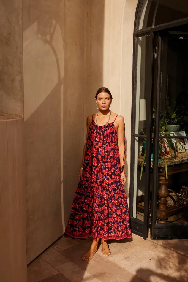 Jerusha Maxi Silk Watercolor Clementine Women Natalie Martin Dresses