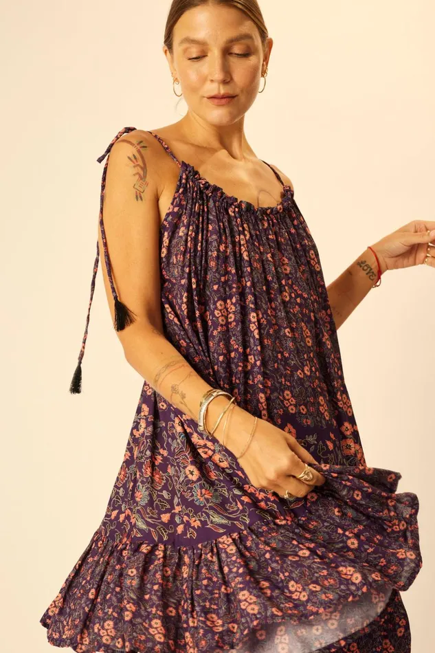 Jerusha Mini Petite Fleur Aubergine Women Natalie Martin Dresses