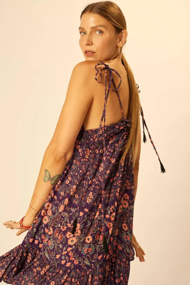 Jerusha Mini Petite Fleur Aubergine Women Natalie Martin Dresses