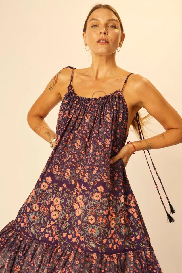 Jerusha Mini Petite Fleur Aubergine Women Natalie Martin Dresses