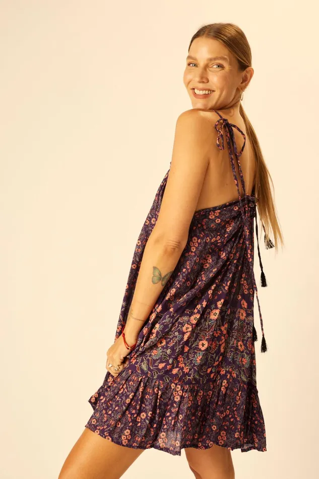Jerusha Mini Petite Fleur Aubergine Women Natalie Martin Dresses